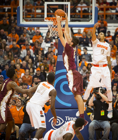 Florida State's Boris Bojanovsky penetrates Syracuse's defense and dunks the ball past Gbinije in the second half.