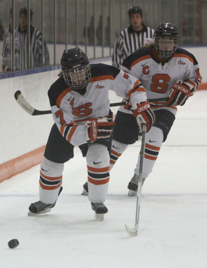 Syracuse forward Holly Carrie-Mattimoe and the Orange's senior class has never beaten conference rival Mercyhurst. The two battle this weekend with College Hockey America hanging in the balance.