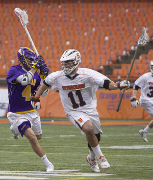 Brian Megill and the rest of the Syracuse defense struggled to shut down Albany in its season opener. Now the Orange's defense is focused on improving its slides and communication ahead of its game against Army this weekend. 