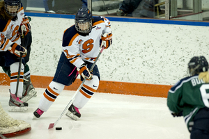 Holly Carrie-Mattimoe and the Orange head to the College Hockey America tournament in Erie, Pa. Syracuse faces RIT in the semifinals, and the possibility of meeting No. 10  Mercyhurst which SU has never beaten in five years.