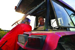 (from left) Mike Blair and Windsor Abbott share a moment as the sun rises. 