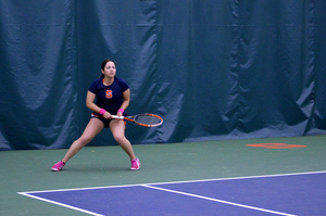 Valeria Salazar helped lead Syracuse to a win over No. 58 Columbia on Friday afternoon in its first match of the season.