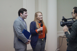 Student Association President Eric Evangelista and Vice President Joyce LaLonde acknowledged success in Mental Health Awareness Week. 