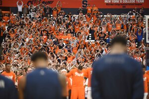 SU honored Pearl Washington at halftime. 