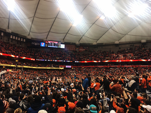 Syracuse fans stormed the court after beating No. 6 Florida State on Saturday afternoon. 