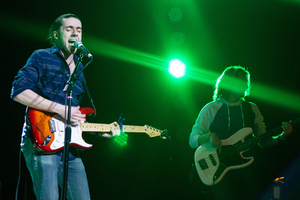 Eric Thompson (left) is the lead singer and guitarist of the band FLOTUS and plays alongside lead bassist, Blake Trexler (right).