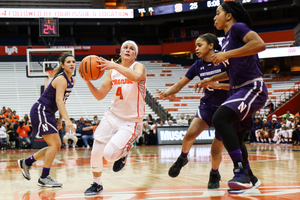 Tiana Mangakahia finished with 26 points and added 12 assists in the win. She has a double-double in each of SU's seven games this season.