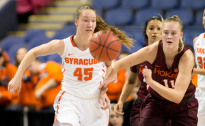 Digna Strautmane scored 16 points, mostly in the paint as part of a dominant first half. But the fourth quarter doomed SU.