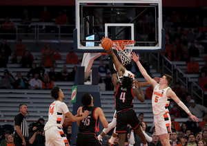 The Orange forced multiple second-half shot-clock violations and Jesse Edwards had six blocks.