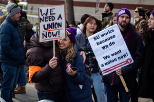 Syracuse Graduate Students Employees United announced they have reached an agreement with Syracuse University for a union election this semester. This announcement comes after months of campaigning for recognition, including a march across campus in February.