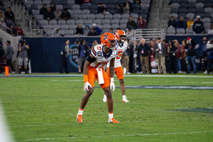 Multiple inexperienced players, including Jalil Martin (above), emerged to aid Syracuse’s defense, helping the Orange to a Holiday Bowl win.