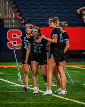 Johns Hopkins' Ava Angello scored a career-high six goals, the most goals Syracuse has conceded to a player all season, to spark the Blue Jays’ comeback win over SU.