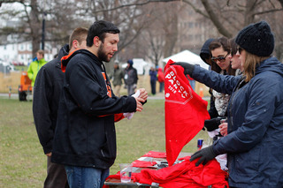 Mayfest attendees were given Mayfest and Block Party t-shirts as part of the event.