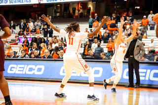 Gabrielle Cooper (left) shot 2-of-7 from 3. 