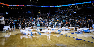 The Tar Heels warm up. They improved their all-time series lead against SU to 11-4. 